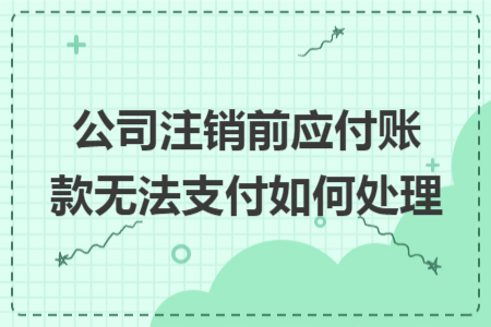 公司注销前应付账款无法支付如何处理