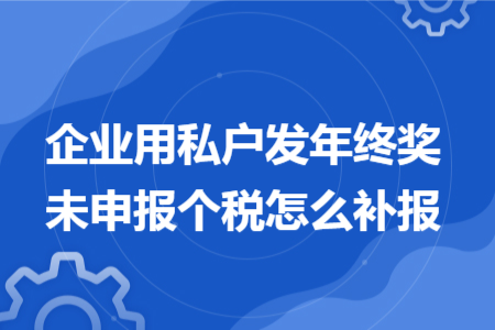 企业用私户发年终奖未申报个税怎么补报