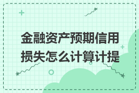 金融资产预期信用损失怎么计算计提 金融资产预期信用损失怎么计算计提